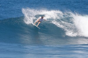 Our Paige Alms ripp'n at Hookipa  Photo by Simone Reddingius