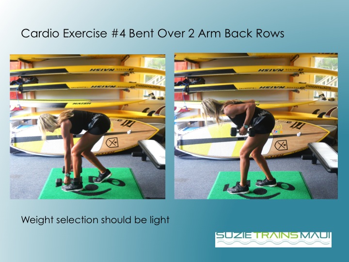 Suzie Cooney of Suzie Trains Maui Back Exercise for SUP Downwind Cardio Circuit Training 